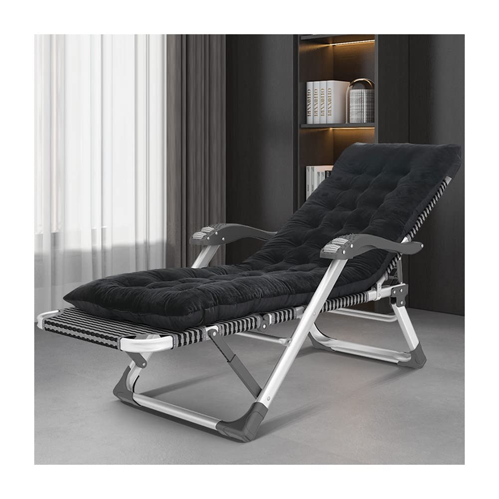 Sillón de Gravedad Cero Acolchado, Plegable, para Patio, para Exteriores, reclinable, con Almohadas y reposabrazos de Masaje para Piscina, Patio Trasero y Playa (Color: A)