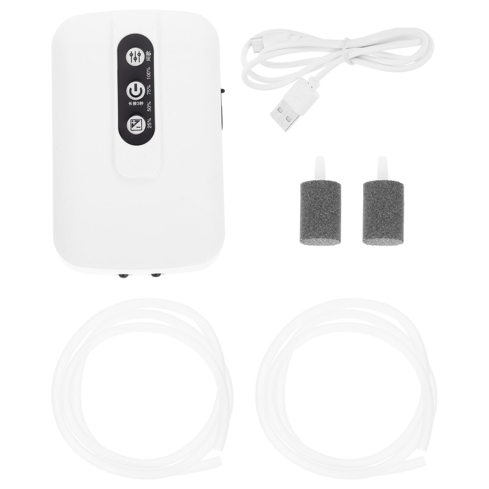 Kichvoe USB Rechargeable Mini Oxygen Pump with Adjustable Dual Outlets Lithium Battery Operated Air Aerator Pump for Tank