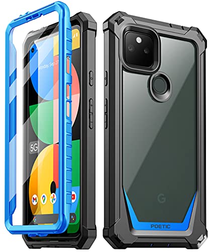 Coque Google Pixel 5A 5G antichoc hybride intégrale robuste bleu avec protège écran tactile