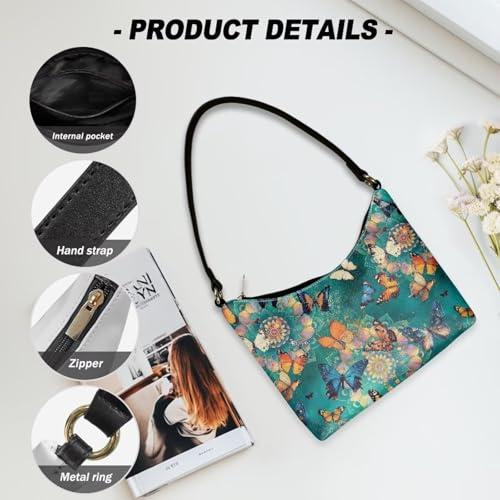 Image of Handbag for Women Leather Underam Shoulder Bag with Zipper Fashion Work Purse Waterproof Travel Wallet