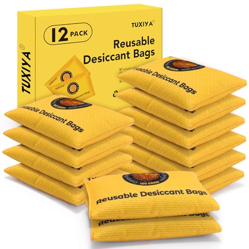 TUXIYA 100g-12Pack Rechargeable Silica Gel Desiccant