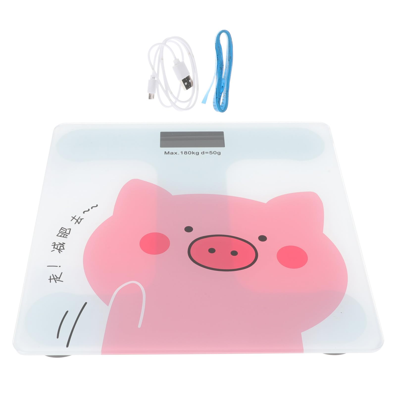 Vaguelly Pèse-personne Numérique Grand Écran Lcd et Verre Trempé, Balance Corporelle Automatique Précise Batterie Intégrée pour Maison et Salle de Bain