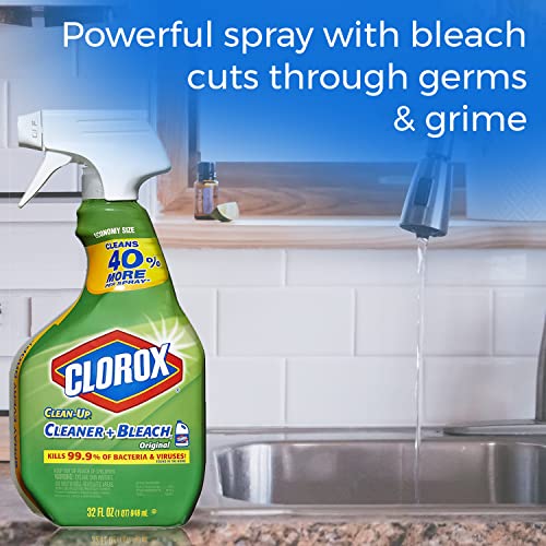 Daley Mint Towel With Clean-Up Cleaner + Bleach, 32Oz | All Purpose Bleach Cleaner Spray | Bundle For Cleaning Bathroom, Kitchen, Counters #TOP4