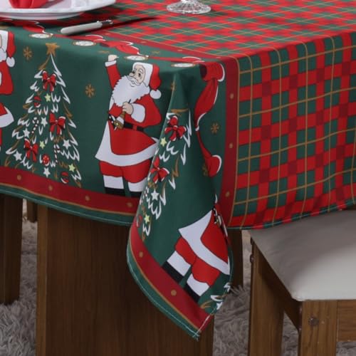 Toalha de Mesa de Natal Papai Noel 10 Lugares em Tecido Oxford Top