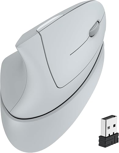 Miniatura 9 de iClever Ratón ergonómico, mouse vertical inalámbrico de 2.4G, clic silencioso, 7 botones, USB-C recargable, 4 DPI 800120016002400 con 3