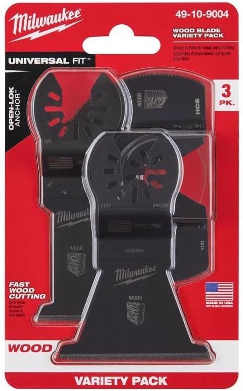 Milwaukee Electric - Open-LOK 3PC Wood Cutting Multi-Tool Blade Variety - 
