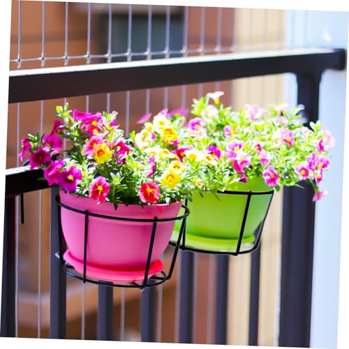 Soporte para macetas colgante hierro balcón estante plantas suculentas pothos negro 6