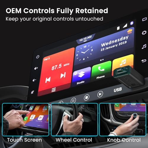 Image of Portronics Tune Lite, Mini 2-in-1 Wireless CarPlay /Android Auto Receiver, Converts Wired to Wireless, Plug & Play, Only for Cars with OEM Installed Wired Android Auto /CarPlay, Android 12+ & iOS 15+