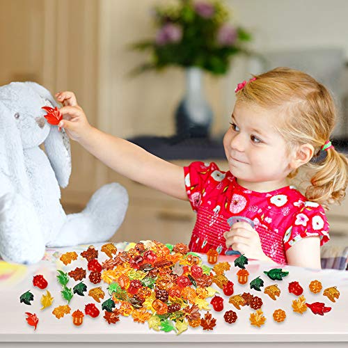 image for SHINY WENDY 250 Pcs Acrylic Leaves Fall Decorations Mini Acrylic Pumpk