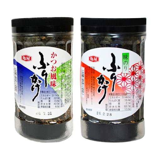 亀屋海苔 海苔屋のふりかけ 2本 (味海苔1本、かつお1本) セット
