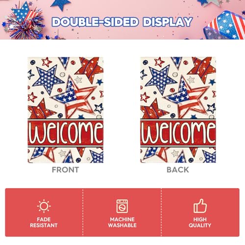 Drapeau patriotique de maison double face aux finitions extérieures durables