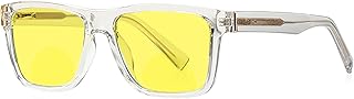 laureles 2023 Vintage Yellow Lens Bifocal Reader Women Fashion Bifocal Reading Glasses Men Night Vision (C1, 2.75, multiplier_x)