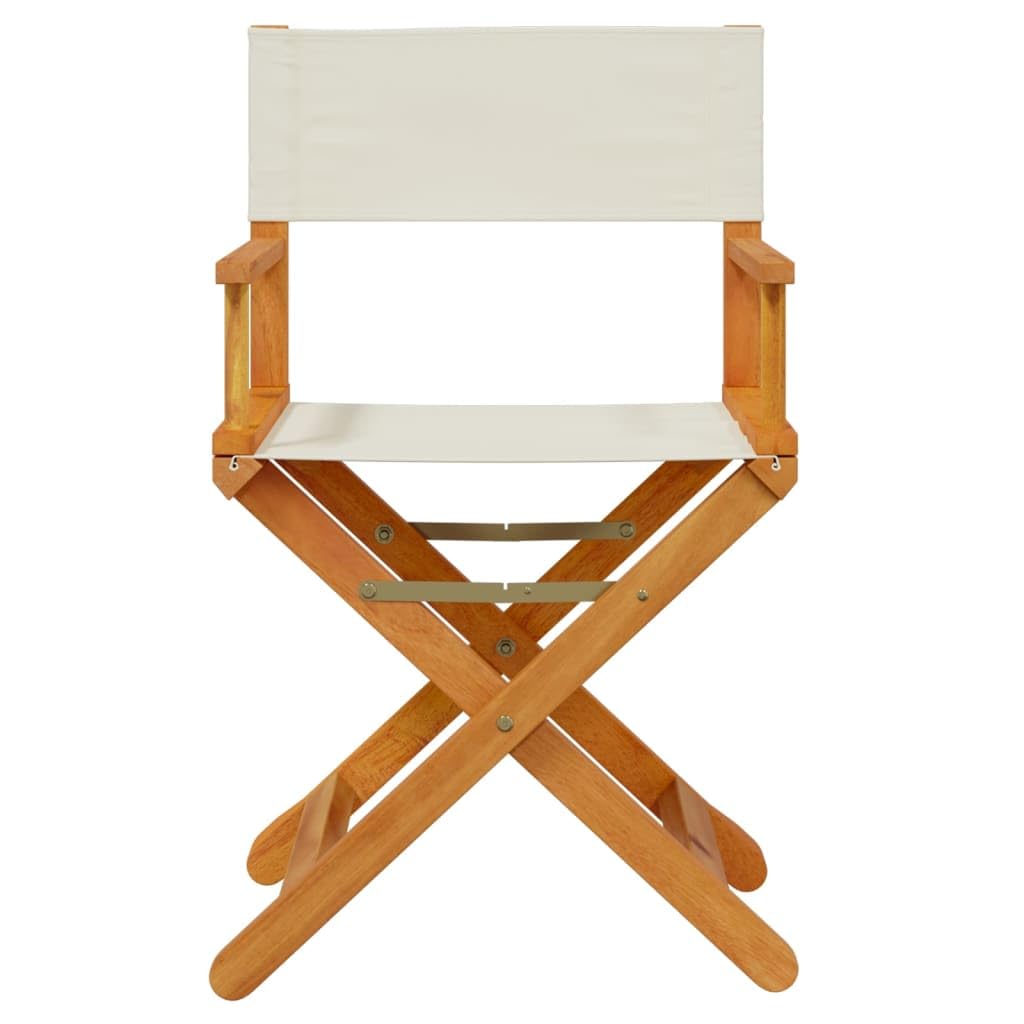 Klappbare Regiestühle 2 STK Cremeweiß Stoff mit Akazienholzrahmen, Gartenstuhl Balkonstuhl Terrassenstuhl Campingstuhl Outdoor, platzsparend, robust, verstellbar, wetterfest, bequem