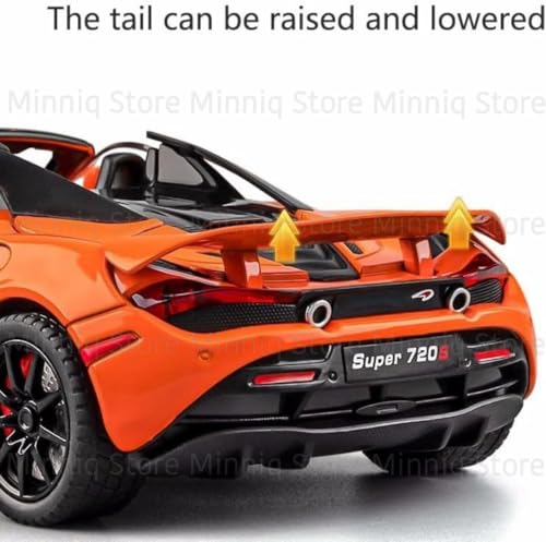 Image of 1:24 Maclaren 720s Sports Model Exclusive Alloy Diecast Pull Back Toy car with Openable Doors & Light Music Toys for Kids Boy Girl Gift (1:24 Maclaren 720s -Black)