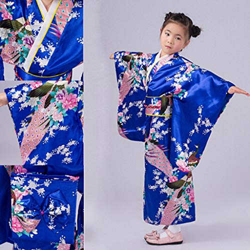 Kimono infantil elegante con acabados de vestido tradicional japonés 6