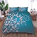 AOUAURO Housse de Couette 220x240 Fleurs de Cerisier 3D Parure de lit avec Fermeture à Glissière et 2 Taies d'oreiller pour Chambre d'enfants Adultes Grande Taille
