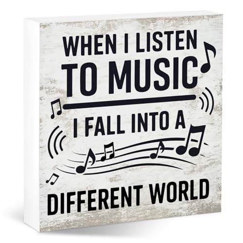 Music Desk Sign for Home Office Classroom, Musical Decor Room Decorations Accessories for Women Men...