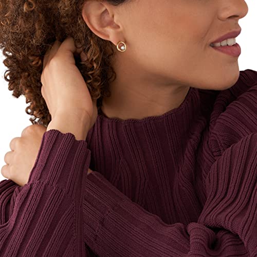 Skagen Women's Agnethe Gold Tone Earrings With Mother Of Pearl Accents, Gold #TOP3