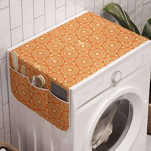 Ambesonne Lion Washing Machine Organizer, Unusual Illustrations of Portraits Branches, Anti-slip Fabric Top Cover for Washer Dryer, 47" x 18.5", Multicolor