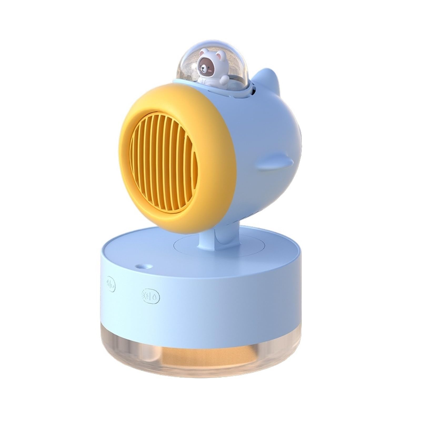Cczrd Blue 3600Mah Battery Mini Table Air Conditioning Fan Rechargeable Electric Ultrasonic Cool Water Spray Usb Mist Humidifier Airflow Comfort Refreshing Breeze(Blue)