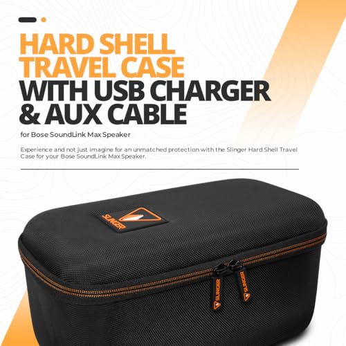 Bose SoundLink Max Portable Speaker, Large Waterproof Bluetooth Speaker, Up to 20 Hours of Battery Life, USB-C, Built-in 3.5mm AUX Input, + Hard Shell Travel Case + USB Plug + AUX Cable (Black) - Image 4