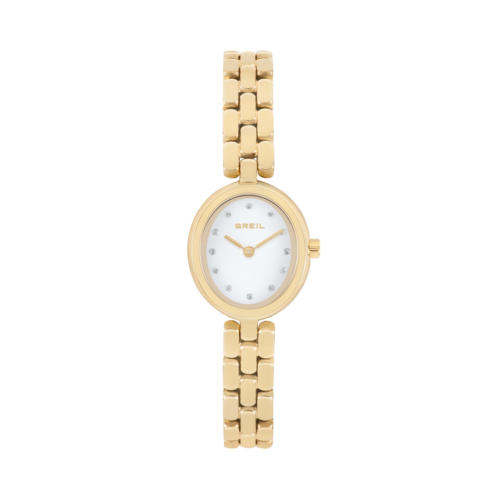Breil, Collezione Eclat, Orologio Donna, Orologio Solo Tempo in Acciaio Lucido, Quadrante Bianco con Indici Cristallo, WR 5 ATM, Cassa Ovale 21x31,12 mm, Idea Regalo Donna