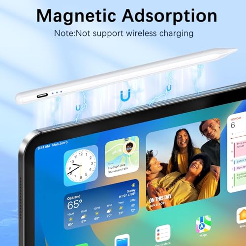 Image of 【2Pack】Stylus Pen for Apple iPad 2018-2026 A16 11 /10 /9 /8 /7 /6,iPad Mini A17 Pro /6 /5,iPad Air M4 /M3 /M2 11 inch /13 inch /5 /4,iPad Pro M5 /M4 13 inch /12.9 inch /11 inch USB-C Fast Charging Pencil,Pixel-Perfect Tilt Sensitivity