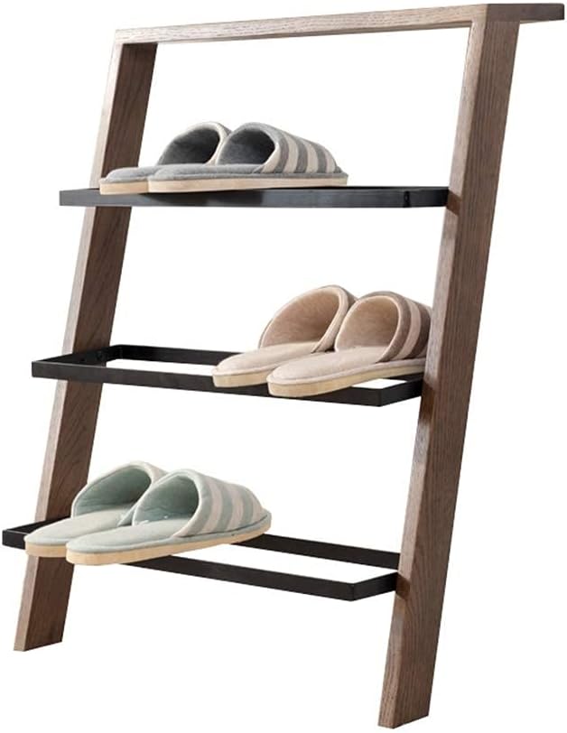 Shoe Organizer Wall-Mounted Shoe Rack Multi-Layer Simple Shoe Rack Home Saving Space Entrance Hallway Shoe Rack (Brown