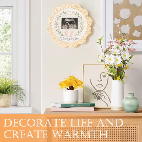 Image of 4 Sets Wood Embroidery Hoop Frame 8 Inch Embroidery Display Frame Large Round Wooden Embroidery Frame for Finished Cross Stitch Hoop Frame DIY Decor Sewing Ornaments