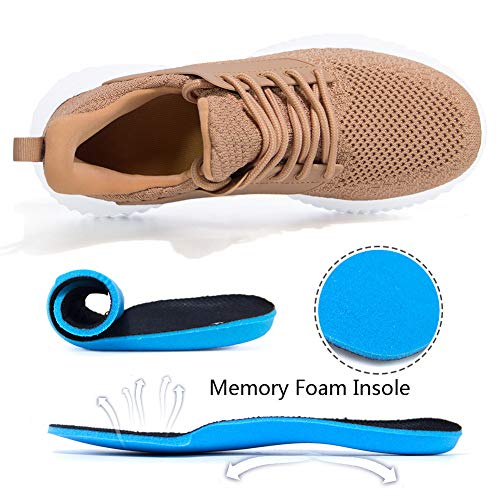 Image of Akk Womens Walking Shoes - Slip On Tennis Running Shoes Memory Foam Lightweight Work Sneakers for Indoor Outdoor Gym
