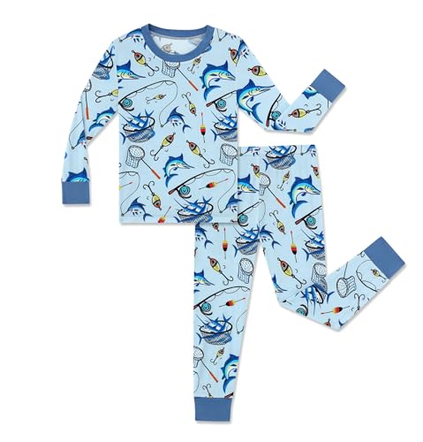 Image of Kids 2-Piece Soft Bamboo Viscose Clothing Set, Long Sleeve Top & Pants, Everyday Outfit for Toddler Boys & Girls