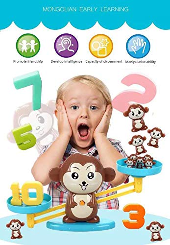J-hong Monkey Balance Math Game for Girls & Boys | Fun, Educational Children’s Gift & Kids Toys STEM Learning Ages 3+ (65-Piece Set)