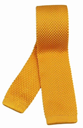 Mens Bright Yellow Knit Ties Vintage Woven Casual 2" Handmade Necktie For Gifts #TOP3