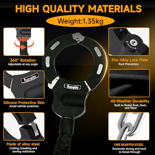 Scooter Lock,Scooter Locks Anti Theft with Scooter Bag,35.8 inch Heavy Duty Electric Scooter Locks,with 3 Key,Bike Locks High Security,Lock for Electric Scooter,E-Bikes,Motorcycles - Image 6