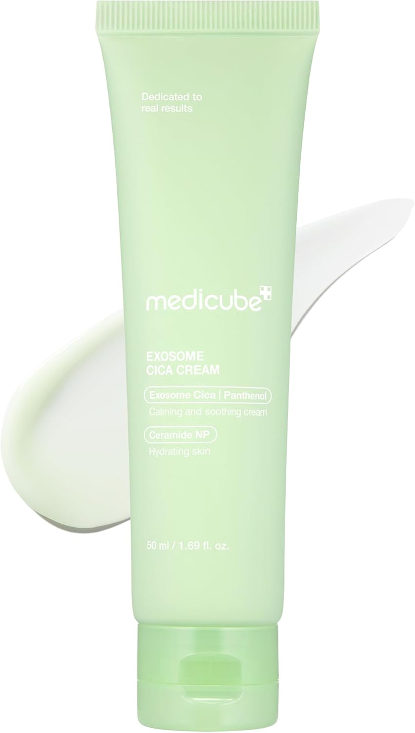 M.edicube Exosome Cica Creme Facial para Pele Sensível | Diário de Textura Hidratante e Pouco Irritante | pele | 1,7 fl oz