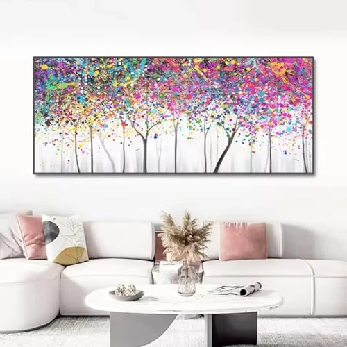 Tableau arbre coloré abstrait CAOXTART 80x160cm sans cadre pour salon