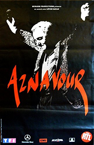 Poster Charles Aznavour 80x120 cm - Décoration murale vintage pour salon et studio