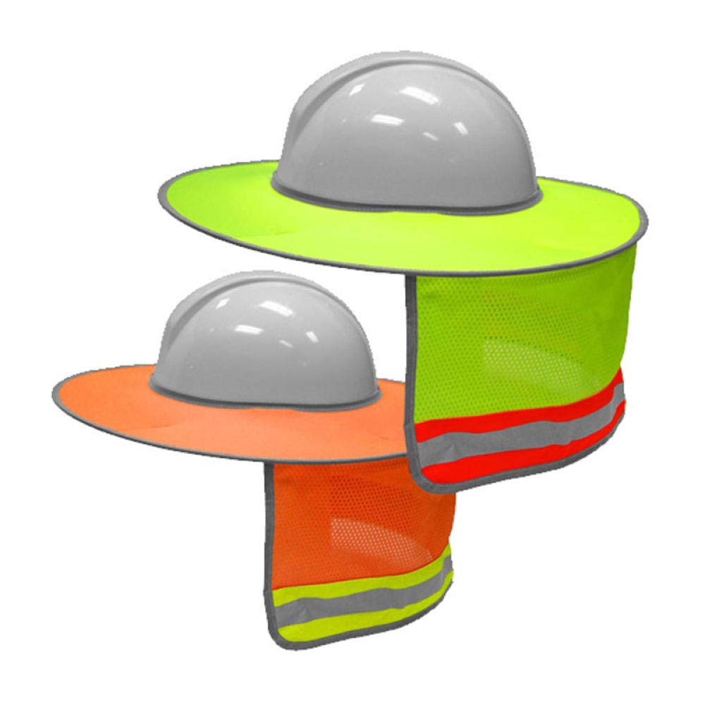Sonnenschutz für Schutzhelm Hochsichtbarer, reflektierender Sonnenschutz-Nackenschutz mit Vollkrempe-GELB