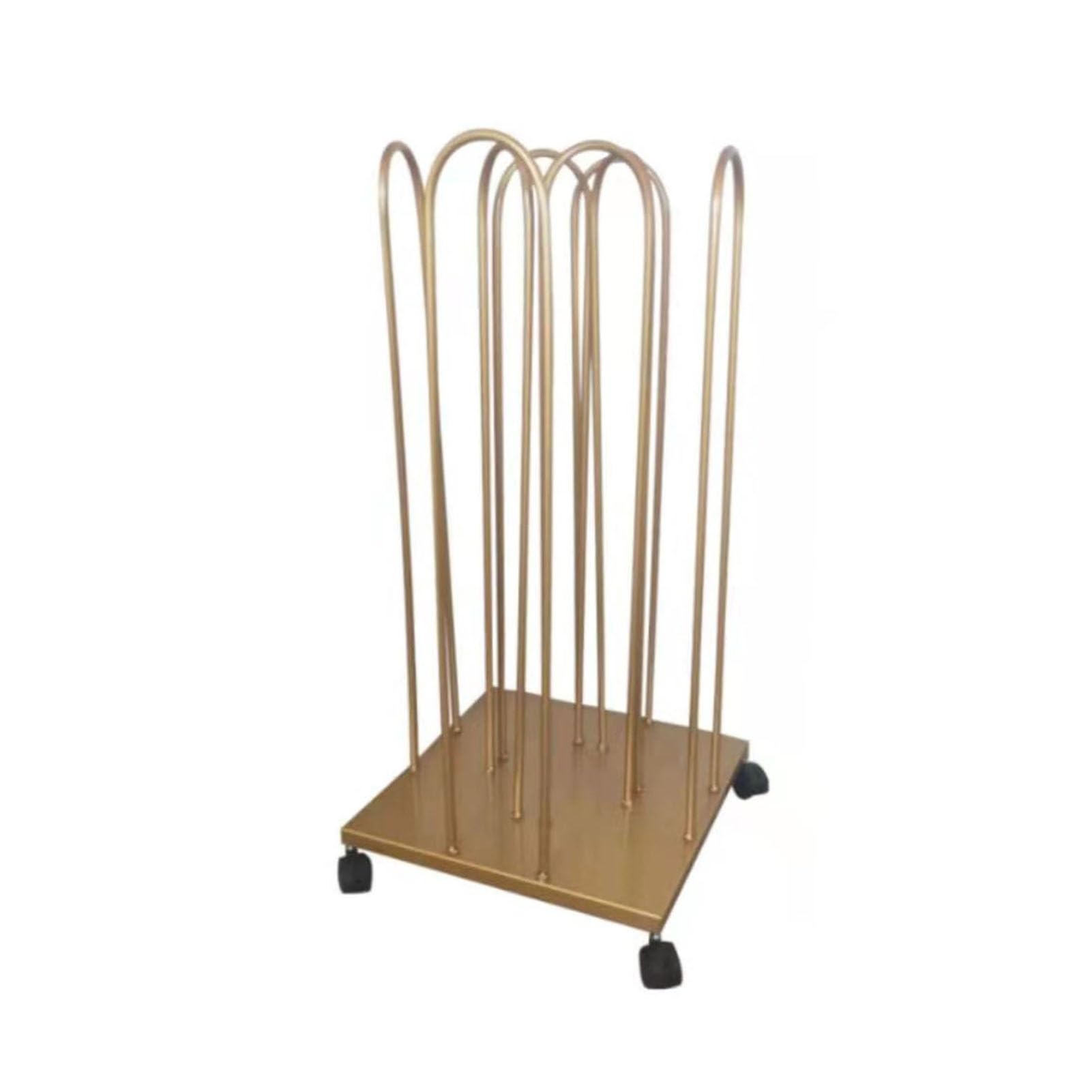 Goldener Kleiderständer Mit 4 Rollen – Metall-Kleiderständer Zur Platzsparenden Aufbewahrung – Ideal Für Zuhause, Kleiderschrank Und Waschküche