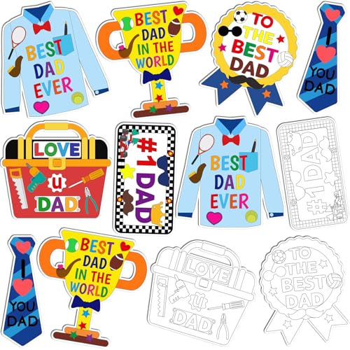 Imanes decorativos para colorear Día del Padre 12 piezas