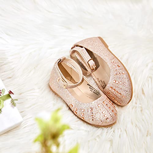 Image of GINFIVE Toddler Girls Dress Shoes Little Girls Mary Janes Ballerina Flats Shoes Toddler