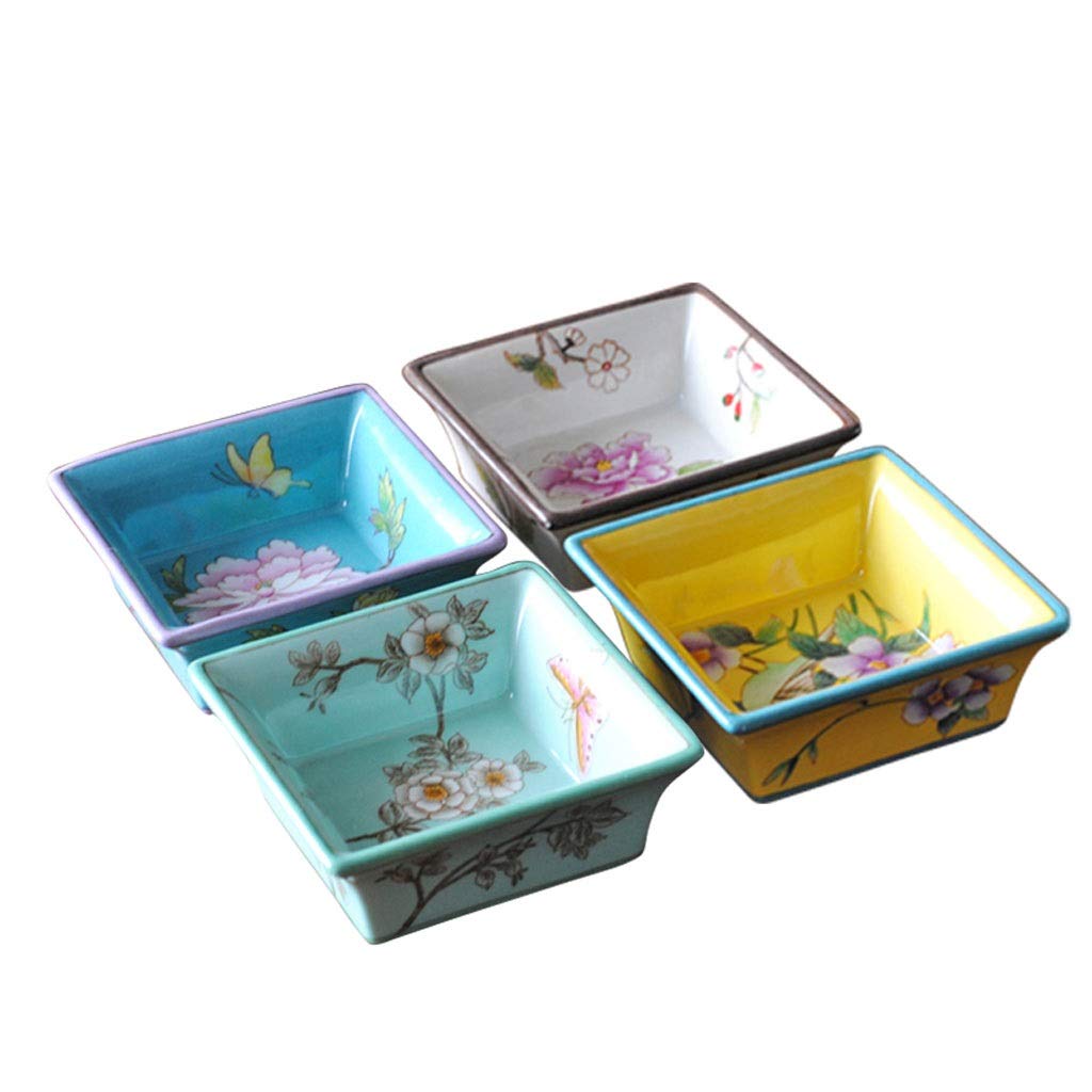 VejiA4Pcs/Set Chinese Hand-Painted Dried Plate Spot Snack Plate Living Room Fruit Dish Afternoon Tea Decoration Set