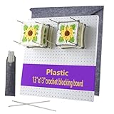 13’’Crochet Blocking Board with 20 Pegs/Pins Granny Square Blocking Boards for Crochet Projects,Plastic Waterproof Crochet Peg Blocking Board Gift for Crocheters and Beginners