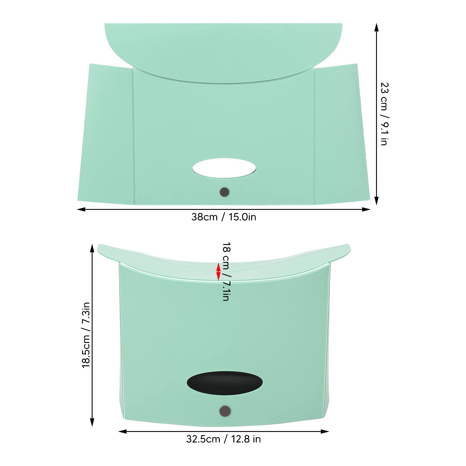 Ymiko Folding Stool Thick, Lightweight Portable Handle Design Plastic Folding Paper Stool for Outdoor Indoor (Green)