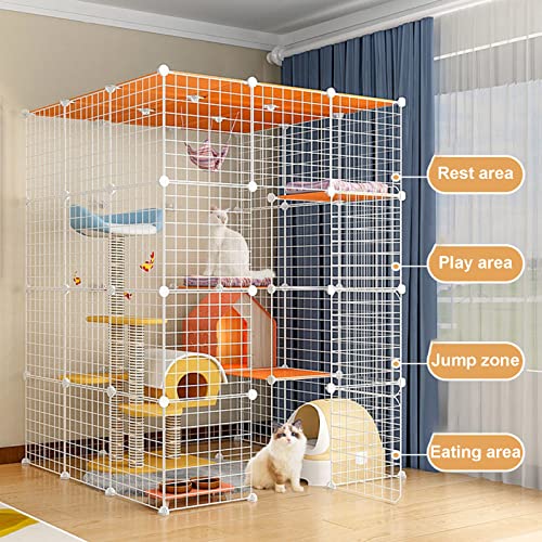 Cage cochons d'Inde pliable portable grand format pour chat avec tapis résine - 5