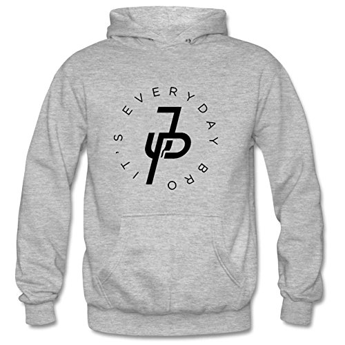 Aliensee Men's Jake Paul It's Every Day Pullover Hooded Sweatshirt M Gray
