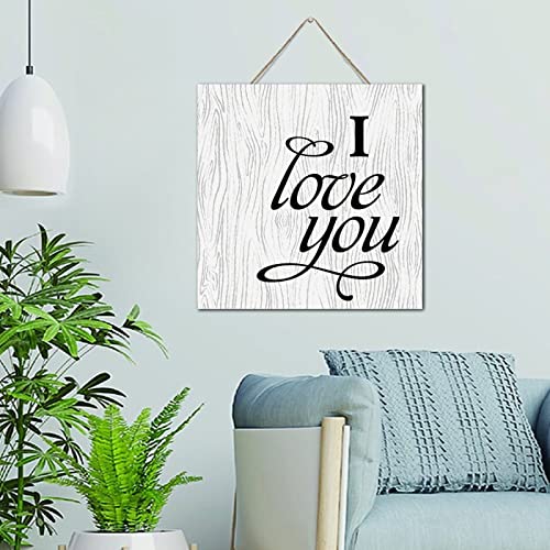 Plaque bois vieilli I Love You pour habiller un mur vide