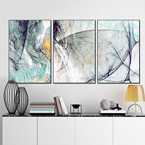 Cuadro En Lienzo Nordic Moderno Minimalista Abstracto Geométrico Línea Color Bloque Pintura Al Óleo Material De Pintura Decorativa Salón Tríptico Imagen Hd Sin Marco-60X80