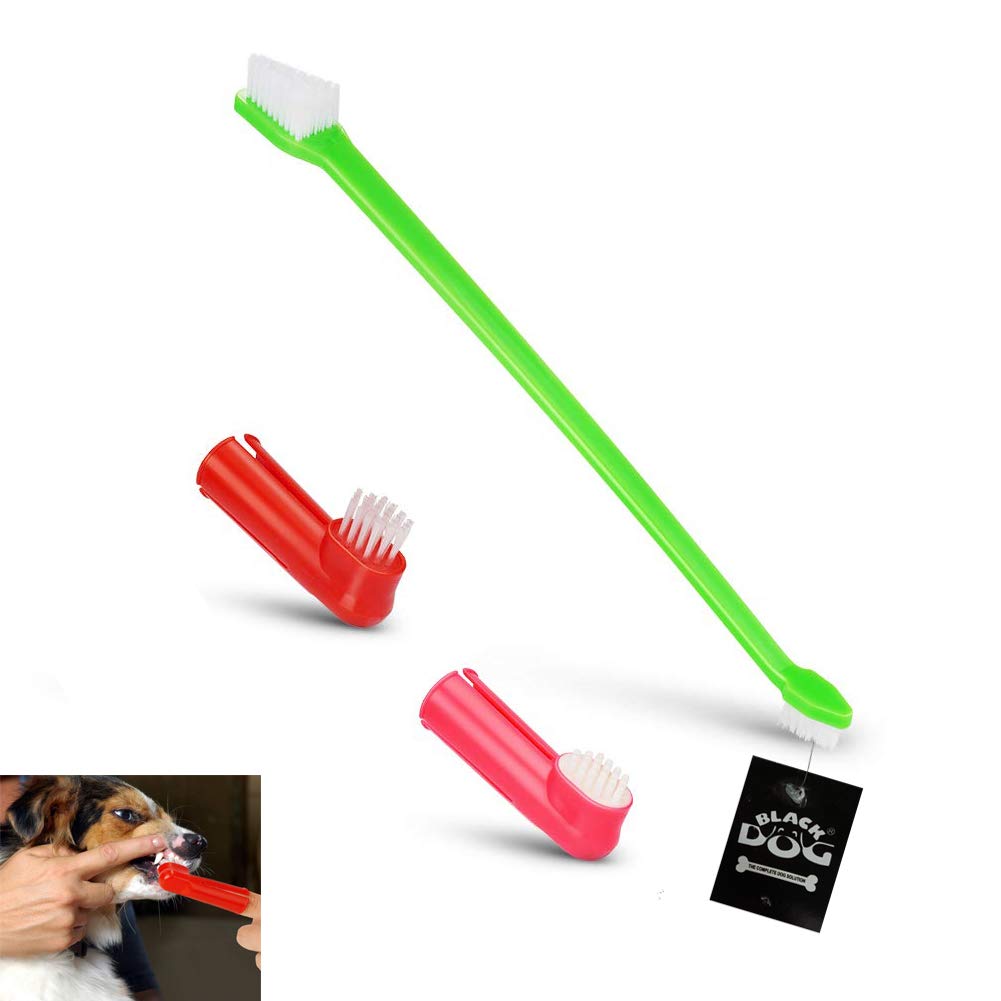BLACK DOG Dog Brush for Teeth & Dogs Removes Food Debris Double Sided with Long Curved Handle Super Easy Cleaning Best Soft Silicone Pet Toothbrush for Cats and Dogs (Color May Vary) (B081JX8XT9) Amazon Price History, Amazon Price Tracker