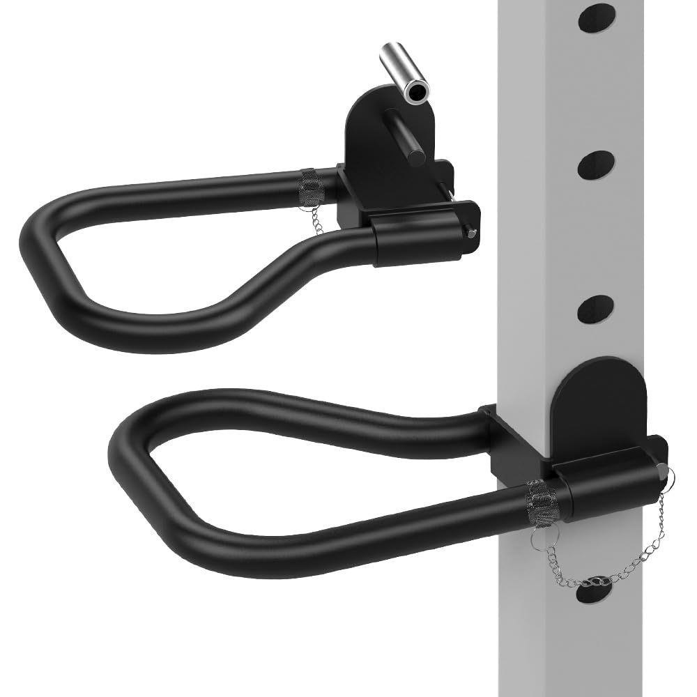 Dip Bar Attachment for 3" x 3" Squat Rack with 1" or 5/8" Holes, Multi Grip Set of 2, Narrow & Wide Grip Handles for Dips, Inverted Rows, Push-Ups, Australian Pull-ups